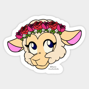 Sweet Sheep - Rose Crown (Original) [Die-cut] Sticker